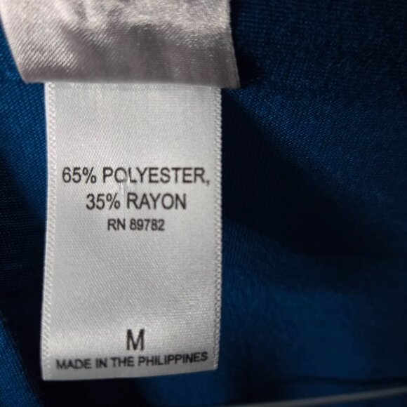 Natori Slinky Long Nightgown With Lace and Robe Set, Peignoir Set, Deep Teal M/L - Picture 7 of 12